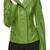 Women's green lambskin zip style leather biker jacket