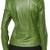 Women's green lambskin zip style leather biker jacket