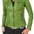 Women's lime green genuine leather biker jacket slim fit