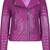 Women's purple real lambskin leather motorcycle jacket quilted