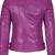 Women's purple real lambskin leather motorcycle jacket quilted