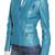 Women's sky blue quilted lambskin leather jacket slim fit