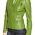 Women's apple green lambskin leather quilted moto jacket