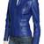 Women's cobalt blue real lambskin leather slim fit jacket