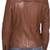 Women's brown lambskin leather quilted cafe racer jacket
