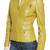 Women's mustard yellow lambskin leather slim fit jacket
