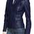 Women's dark navy lambskin leather quilted moto bikerjacket