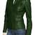 Women's forest green lambskin leather cafe racer slim fit jacket