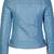 Women's sky blue lambskin leather asymmetrical moto jacket