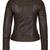 Women's espresso brown lambskin leather asymmetrical biker jacket