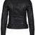 Women's black lambskin leather moto jacket quilted motorcycle coat