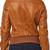Women's genuine brown real leather motorcycle bomber jacket