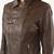 Women's brown real lambskin leather motorcycle biker jacket