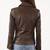 Women's brown real lambskin leather motorcycle biker jacket