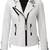 Women's white real lambskin quilted leather biker jacket