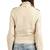 Women's beige leather genuine lambskin biker jacket