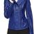 Women's real genuine blue leather biker jacket