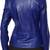 Women's real genuine blue leather biker jacket