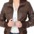 Women's brown real lambskin leather bomber jacket