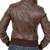 Women's brown real lambskin leather bomber jacket