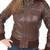 Women's brown real lambskin leather bomber jacket