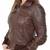 Women's brown real lambskin leather bomber jacket