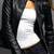 Women's black real genuine leather cafe racer jacket