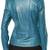 Women's turquoise moto biker lambskin leather jacket