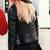 Women's black lambskin quilted biker leather jacket