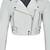 Women's white lambskin cropped biker leather jacket