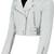 Women's white lambskin cropped biker leather jacket