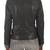 Women's black slim fit moto lambskin leather biker jacket