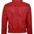 Women's red bomber real lambskin leather biker jacket