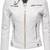 Women's genuine white quilted cafe racer leather jacket