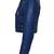 Women's royal blue cropped biker genuine leather jacket