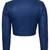 Women's royal blue cropped biker genuine leather jacket