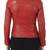Women's lambskin rust red moto biker leather jacket