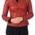 Women's lambskin rust red moto biker leather jacket