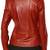 Women's rust brown genuine asymmetrical leather jacket