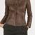Women's brown lambskin leather cafe racer biker jacket