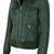 Women's dark green lambskin bomber biker leather jacket