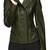 Women's olive green moto biker leather jacket real lambskin