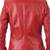 Women's red real lambskin leather cafe racer jacket