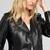 Women's black lambskin hooded leather casual jacket