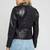 Women's black lambskin hooded leather casual jacket
