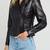 Women's black lambskin hooded leather casual jacket