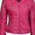 Women's lambskin pink cafe racer leather biker jacket