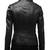 Women's black lambskin stand collar genuine leather jacket