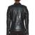 Women's black lambskin classic biker leather jacket