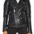 Women's black lambskin classic biker leather jacket